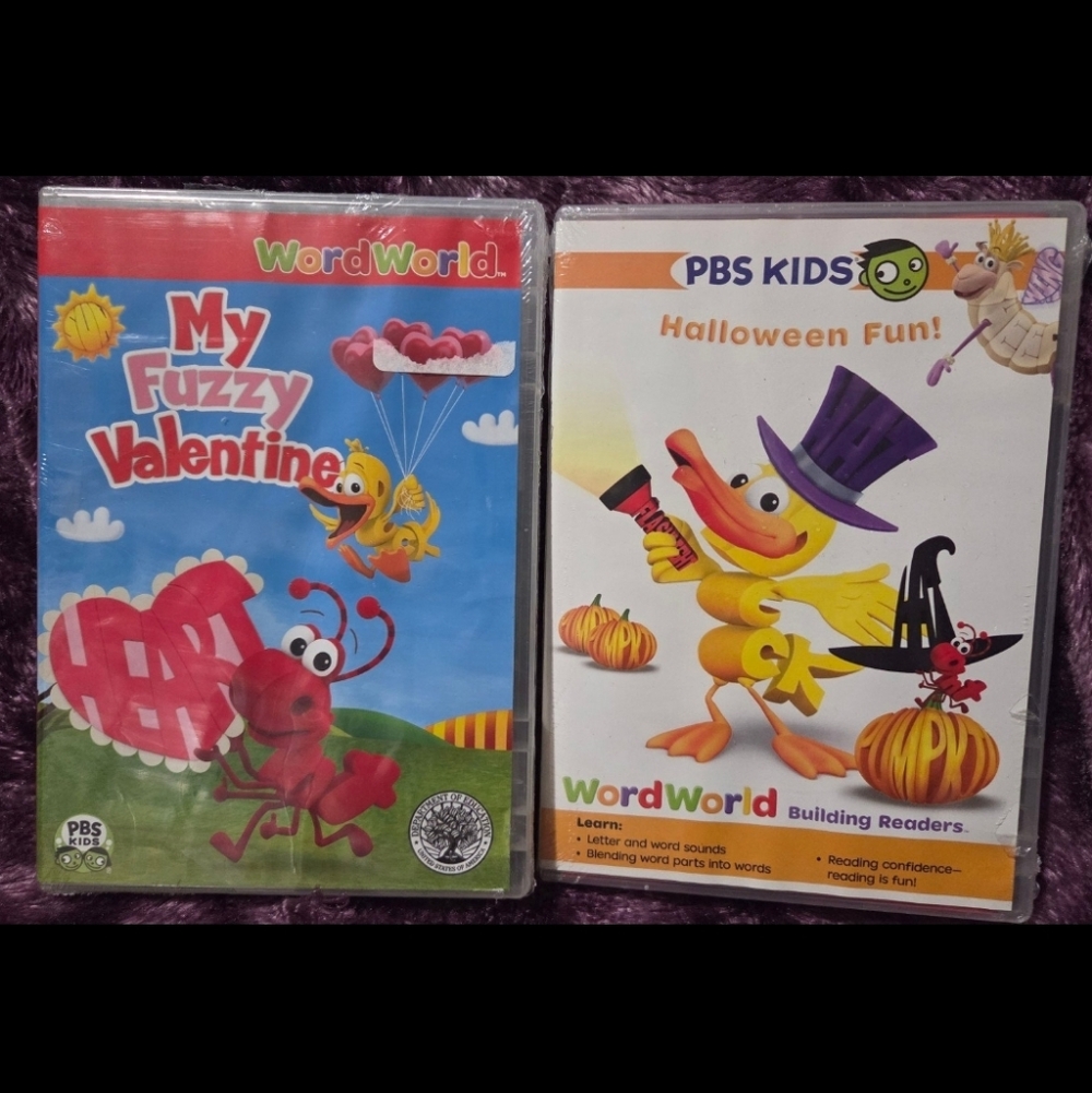 Word World Halloween Fun + My Fuzzy Valentine DVD Brand New Sealed PBS Kids